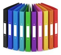 ACROPAQ - 10 x Classeur souple A4 | 2 anneaux | Avec étiquettes de dos, Dos de 3,5 cm, Couleur Arc-en-ciel de la collection Nature - Petit classeur plastique A4 souple, Classeurs 2 anneaux, Farde