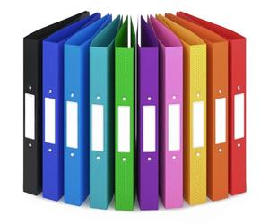 ACROPAQ - 10 x Classeur souple A4 | 2 anneaux | Avec étiquettes de dos, Dos de 3,5 cm, Couleur Arc-en-ciel de la collection Nature - Petit classeur plastique A4 souple, Classeurs 2 anneaux, Farde