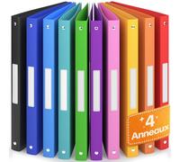 ACROPAQ - 10 x Classeur souple A4 | 4 anneaux | Avec étiquettes de dos, Dos de 2,5 cm, Couleur Arc-en-ciel de la collection Nature - Petit classeur plastique A4 souple, Classeurs 4 anneaux, Farde