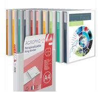 ACROPAQ - 10 x ECO Classeur à 2 anneaux A4 - Surface textile, Matériau recyclé, 4 couleurs tendance, Largeur dos 4cm - Classeur A4