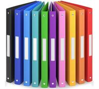 ACROPAQ 10x Classeur A4- 4 Anneaux- Dos 2,5 cm- Étiquettes de Dos- Jusqu'à 100 feuilles A4- PP- Souple Durable- Résistants à l'eau
