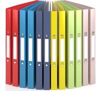 ACROPAQ - 12 classeurs à anneaux A4 - Classeurs étroits, couleurs sorbet et pastel, avec 2 anneaux, largeur du dos : 2 cm - Fournitures scolaires esthétiques, classeurs à anneaux, classeurs à dossiers