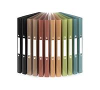 ACROPAQ - 12 x Classeur Souple A4 - 2 Anneaux 16mm, Jusqu'à 100 feuilles, Dos de 2,5 cm, Eau, Collection de Couleurs 'Nature' Multicolore G