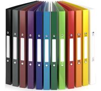 ACROPAQ - 12 x Classeur souple A4 | 2 anneaux | Avec étiquettes de dos, Dos de 2,5 cm, Couleur Arc de Couleur de la collection Nature - Petit classeur plastique A4 souple, Classeurs 2 anneaux, Farde