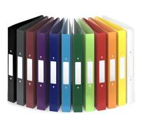 ACROPAQ - 12 x Classeur souple A4 | 2 anneaux | Avec étiquettes de dos, Dos de 3,5 cm, Couleur Arc de Couleur de la collection Nature - Petit classeur plastique A4 souple, Classeurs 2 anneaux, Farde
