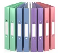 ACROPAQ - 8 x classeurs à anneaux A4 - Avec 2 anneaux, Largeur de dos 3,5 cm, Vent, Collection de couleurs 'Nature' - Classeurs à anneaux, Classeur à anneaux