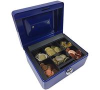 ACROPAQ AG152B - Petit coffret caisse à monnaie 152x123x80mm Bleu