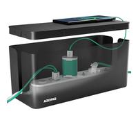 ACROPAQ Boîte cache câble L (32 x 13 x 13 cm)- Cache multiprise, Boîte Rangement câble- Boîte multiprise- Polystyrène-Noir