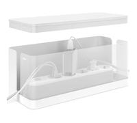 ACROPAQ Boîte cache câble L (32 x 13 x 13 cm)- Cache multiprise, Boîte Rangement câble- Boîte multiprise- Polystyrène-Blanc