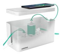 ACROPAQ Boîte Cache Câble - Petit (23,5 x 12 x 11,5 cm), Boîte de Rangement pour Cacher Les câbles, Cacher Les multiprises, Plastique, Blanc - Cache multiprise