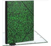ACROPAQ Carton à dessin A2 - 52 x 72 cm, XXL Grand, Avec fermeture élastique, Dos extensible pour plus d'espace - Vert-Noir