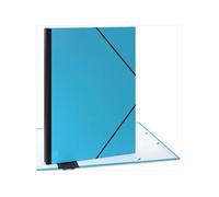 ACROPAQ Carton à dessin A2- 52 x 72 cm, XXL Grand, Avec fermeture élastique, Dos extensible pour plus d'espace- Turquoise