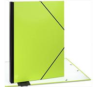 ACROPAQ Chemise à rabats A2 - Chemise à dessin 52 x 72 cm, avec fermeture élastique, avec dos extensible pour plus d'espace - Vert