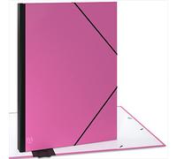 ACROPAQ Carton à dessin A2-52 x 72 cm, XXL Grand, Avec fermeture élastique, Dos extensible pour plus d'espace - Rose