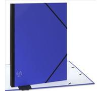 ACROPAQ Carton à dessin A3- 34 x 45 cm, Avec fermeture élastique, Dos extensible pour plus d'espace- Bleu- Certifié FSC Bleu G
