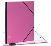 ACROPAQ Carton à dessin A3, A4- 34 x 452 cm- 2 Fermetures élastiques- Dos Extensible- Carton Renforcé- Ecologique FSC- Rose Rose G