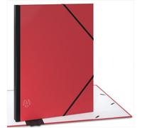 ACROPAQ Carton à dessin A3 - 34 x 45 cm, Avec fermeture élastique, Dos extensible pour plus d'espace - Rouge