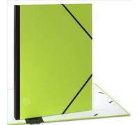 ACROPAQ Carton à dessin A3- 34 x 45 cm, Avec fermeture élastique, Dos extensible pour plus d'espace- Vert- Certifié FSC Vert G