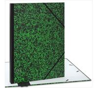 ACROPAQ Carton à dessin A3- 34x45x3cm- Fermeture élastique- Dos extensible- Certifié FSC- Vert-Noir Vert G