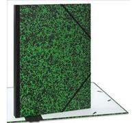 ACROPAQ Carton à dessin A3- 34x45x3cm- Fermeture élastique- Dos extensible- Certifié FSC- Vert-Noir Vert G