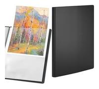 ACROPAQ Classeur d'affichage A4 noir - 40 pochettes, polypropylène résistant, extensible, idéal pour documents et présentations Noir G