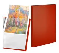 ACROPAQ Display Book - Classeur d'Affichage à Grande Capacité en Rouge au Format A4 avec 50 Pochettes - En Polypropylène Résistant, Conception Extensible et Insertion de Couleur au Format A5
