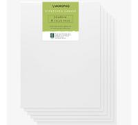 ACROPAQ Lot de 6 toiles avec châssis - 30 x 40 cm - Surface en coton de qualité supérieure - Grande toile à peindre