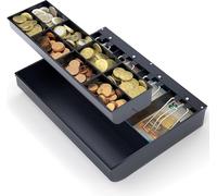Acropaq - Module de caisse compatible avec tous les tiroirs-caisses de 33 cm de large, 4 compartiments à pièces et 8 compartiments à billets - Noir BSIT335