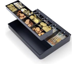 Acropaq - Module de caisse compatible avec tous les tiroirs-caisses de 33 cm de large, 4 compartiments à pièces et 8 compartiments à billets - Noir BSIT335