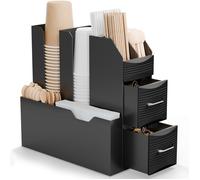 ACROPAQ Organisateur Café- Présentoir Café- 10 compartiments pour tasses, couvercles, capsules et autres- porte capsules