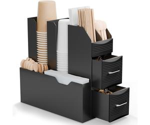 ACROPAQ Organisateur Café- Présentoir Café- 10 compartiments pour tasses, couvercles, capsules et autres- porte capsules