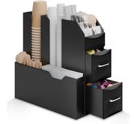 ACROPAQ Organisateur Café- Présentoir Café- 10 compartiments pour tasses, couvercles, capsules et autres- porte capsules