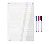 Acrylic Memo Board For Fridge - Clear Refrigerator Planner Magnetic Board, Dry Erase Noteboard For Kitchen Home, Weekly Planning Calendar For Adults Kids, Reusable Magnetic Notes Boardd