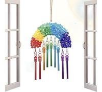 Acrylic Rainbow Cloud Wind Chimes Decors, Sun Catchers Outdoor Beaded Home Entryway Window Garden Backyard Party Bedroom Decor | Perfect Suitable Ideal For Usages Scenarios