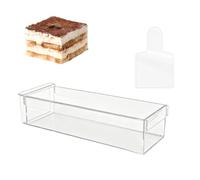 Acrylic Rectangle Cake Box - Reusable Rectangular Puddings Container | Puddings Display Container for Bakers Pastry Chefs Food Bloggers Home Apartment Bakery Parties Weddings Themed Events