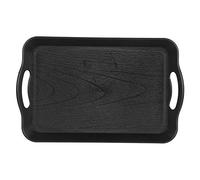 Acrylic Serving Tray with Handle | Wood Grain Look for Kitchen (610 Handle Black)