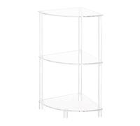 Acrylic Triangle Corner Table - 3 Tier Small Tables Furniture, Clear Triangle Corner Side Table For Smalls Spaces | Convenient To Install Small Accent Tables For Living Room, Bedroom And Balcony
