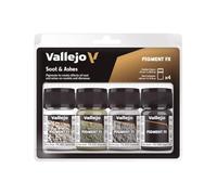 Createx Vallejo Pigments Lot de 4 « Soot & Ashes » 35 ml