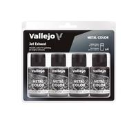 Acrylicos VJP77602 Vallejo Modèle Métal 32 ml Jet Echappement Lot de 4