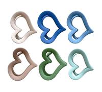 Acrylique Élégant Style Minimaliste, 6 Pinces à Cheveux Cœur | Frange, Queue, Mâchoire Plate Antidérapante, Finition Mate Transparente, Lot Compact, École et Sport Couleur Aléatoire