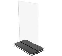 Acrylique Porte-affiche Léger Transparent Double Face Noir, de Table | Présentoir de Table pour Boutiques et Expositions, Prise en Main Sûre, Facile à Utiliser, Empêche L’étiquette de Tomber