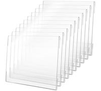 Acrylique Porte-étiquette de Prix Blanc 10 Pièces Mural | Présentoir D’enseigne pour Affichage, Démontage Facile, Suspendre Annonces, Offices et Restaurants