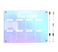 Acrylique Tableau Blanc Effaçable à Sec Transparent pour Planning | Surface Lisse, Format Portable, Usage Maison et Bureau, Notes Rapides, Coordination Familiale