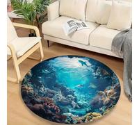 acsewater Tapis Rond 3D Trompe l'Œil avec Effet de Profondeur Réaliste en Velours Cristal Doux Antidérapant à Dos à Picots Lavable pour Salle de Bain Entrée