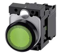Siemens 3SU11020AB401BA0 3SU1102-0AB40-1BA0 Bouton-poussoir lumineux à rappel collerette plastique, actionneur plat vert 1 pc(s)