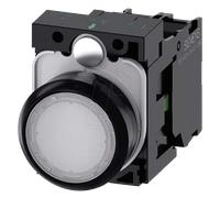 Siemens 3SU11020AB601BA0 3SU1102-0AB60-1BA0 Bouton-poussoir lumineux à rappel collerette plastique, actionneur plat blanc 1 pc(s)