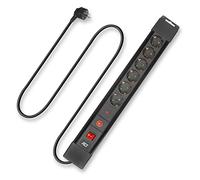 ACT Bloc multiprise, parasurtenseur, 13500 A, Power Strip 1,5 m, multiprise avec Interrupteur, Prise de Distribution avec Angle de 45 ° - AC2450
