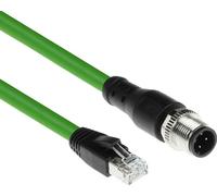 ACT Industrial Câble de capteur 5.00 mètres M12D 8 broches mâle angle droit vers RJ45 mâle, câble Superflex Xtreme TPE, blindé (SC4400)