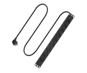 ACT PD3002 Bloc multiprise 9 Compartiments 16 A/4000 W pour Rack de Serveur 19" PDU multiprise Montage Mural Câble 3 m