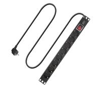 ACT PD3005 Bloc multiprise 8 Prises 19" avec Interrupteur, 16 A/4000 W, pour Armoire de Serveur 19", PDU, Montage Mural, câble de 2,5 m
